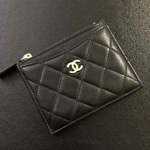 ❌SOLD❌ CHANEL Card Holder in Black Lambskin